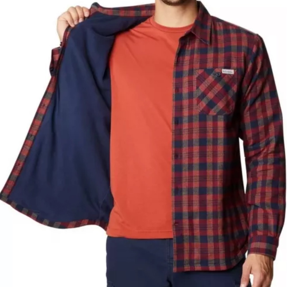 NWT Columbia Cornell woods fleece lined flannel shirtjack Shacket size XL